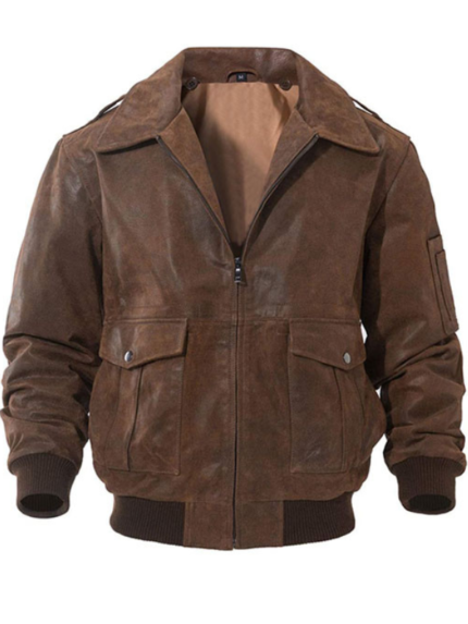 men's leather flight bomber jacket air force aviator