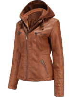leather jacket womens brown